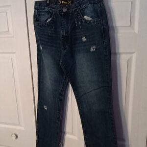 Relaxed Fit Distressed Denim Jeans